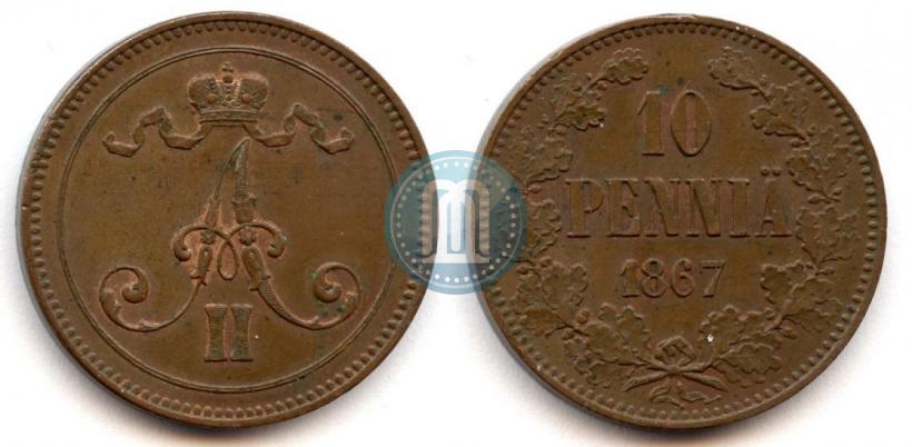 Фото 10 пенни 1867 года  