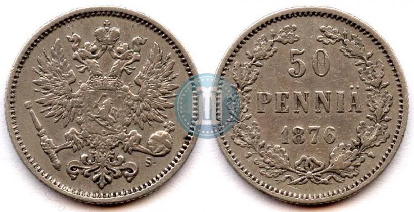 Фото 50 пенни 1876 года S 