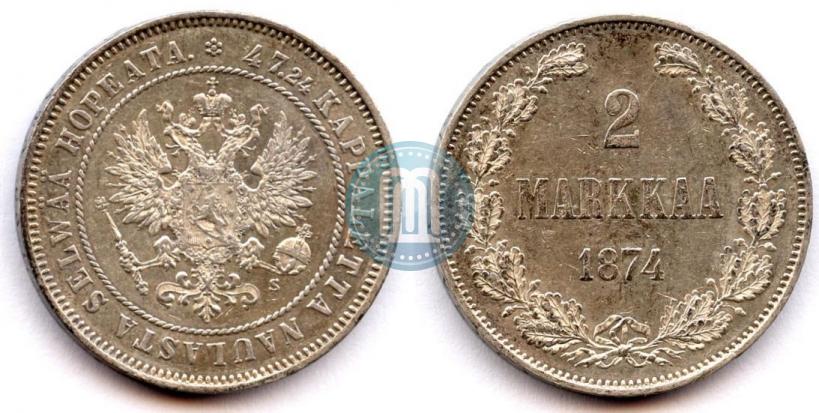 Picture 2 markkaa 1874 year S 
