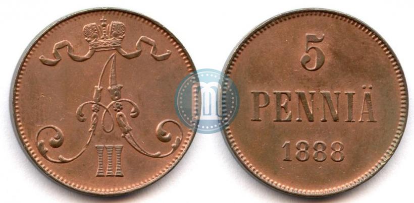 Фото 5 пенни 1888 года  