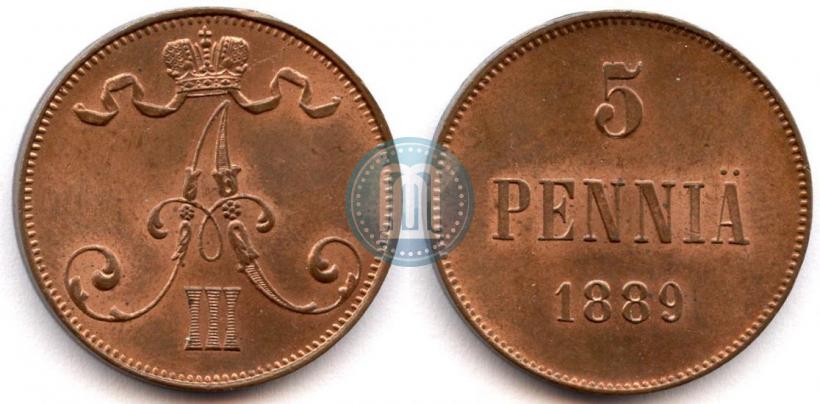 Фото 5 пенни 1889 года  