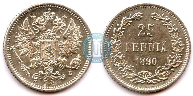 Фото 25 пенни 1890 года L 