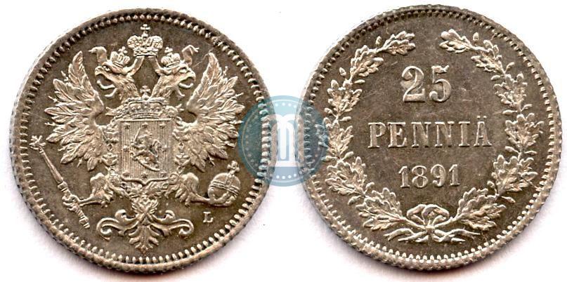 Picture 25 pennia 1891 year L 