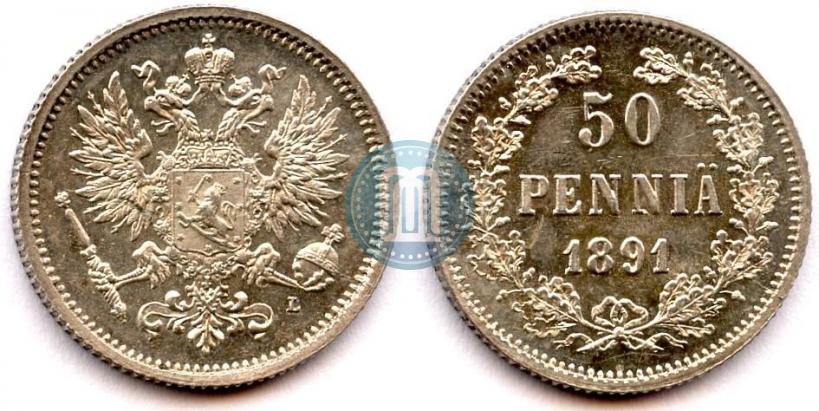 Фото 50 пенни 1891 года L 