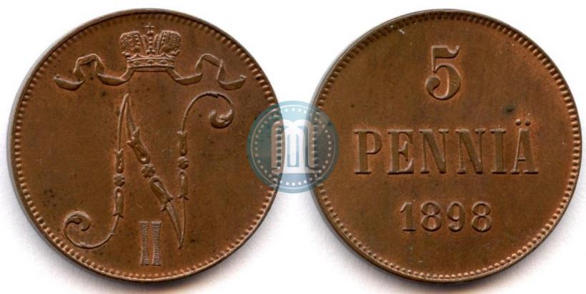 Фото 5 пенни 1898 года  