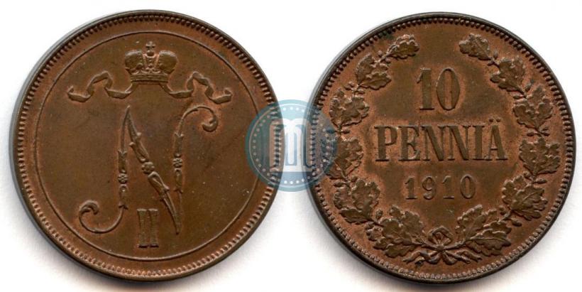 Picture 10 pennia 1910 year  