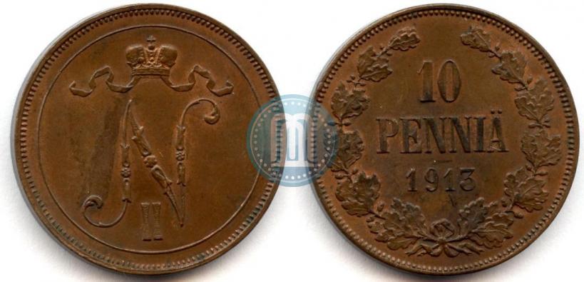 Picture 10 pennia 1913 year  