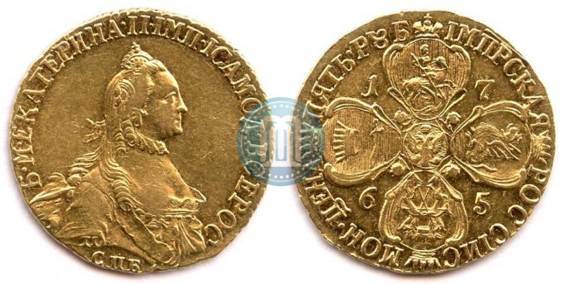 Picture 5 roubles 1765 year СПБ-Т.I. 