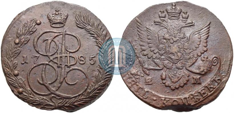 Picture 5 kopecks 1785 year ЕМ 