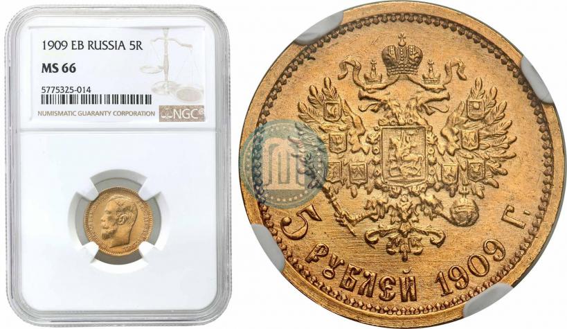 Фото 5 рублей 1909 года (ЭБ) 