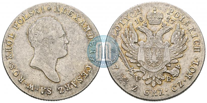 Фото 5 злотых 1817 года IB 