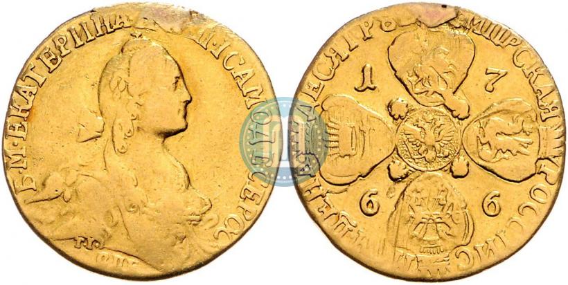 Picture 10 roubles 1766 year СПБ 