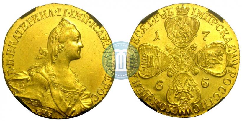 Picture 10 roubles 1766 year СПБ 
