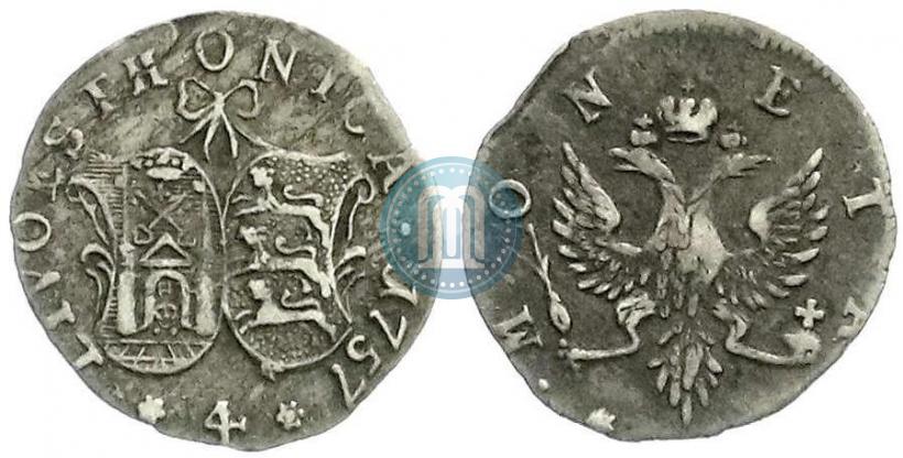 Фото 4 копейки 1757 года  "Ливонез"