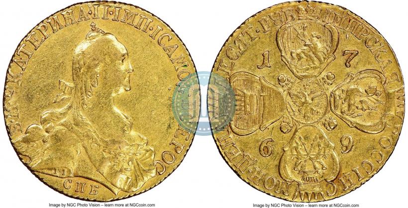 Picture 10 roubles 1769 year СПБ 