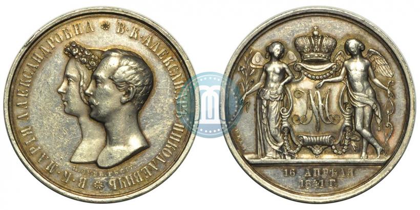 Picture Medal 1841 year H. GUBE. FECIT "In the memory of the wedding of the crown prince"