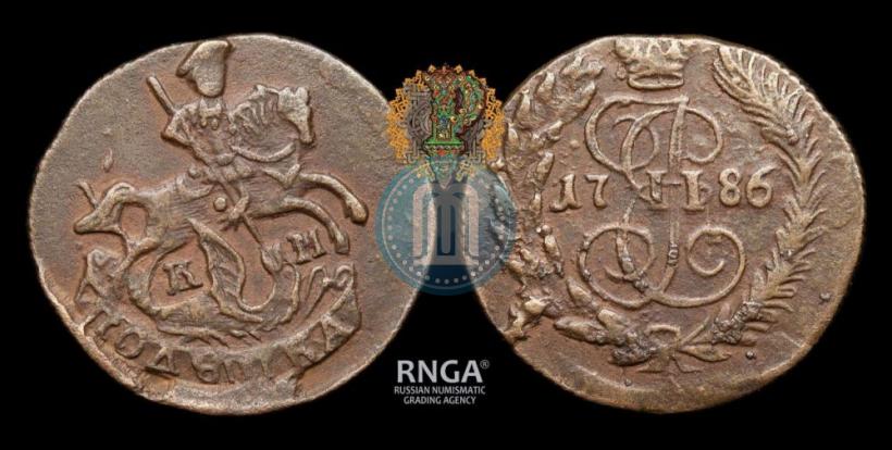 Фото Полушка 1786 года КМ 