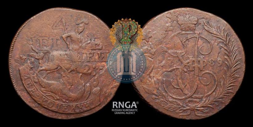 Фото 2 копейки 1789 года ММ 