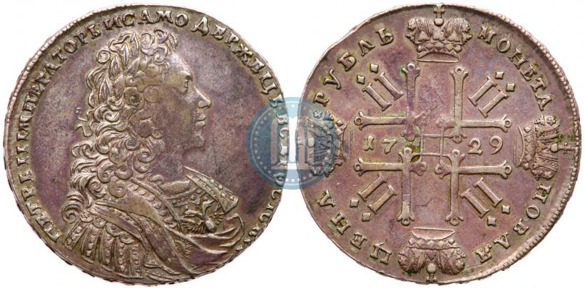 Фото 1 рубль 1729 года  "Тип 1728"