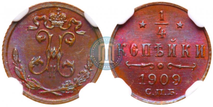 Picture 1/4 kopeck 1909 year СПБ 