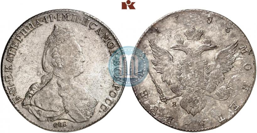 Picture 1 rouble 1786 year СПБ-ЯА 