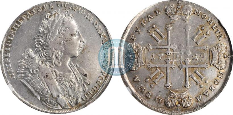 Фото 1 рубль 1729 года  "Тип 1728"