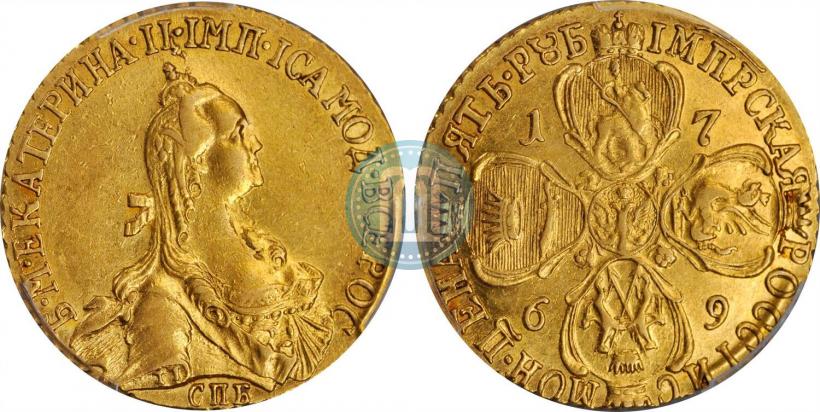 Фото 5 рублей 1769 года СПБ 