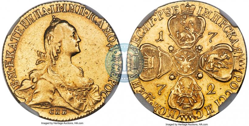 Picture 10 roubles 1772 year СПБ 