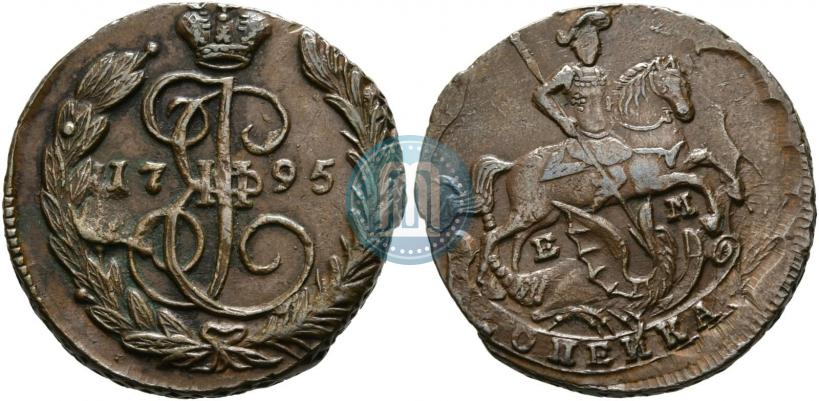 Picture 1 kopeck 1795 year ЕМ 