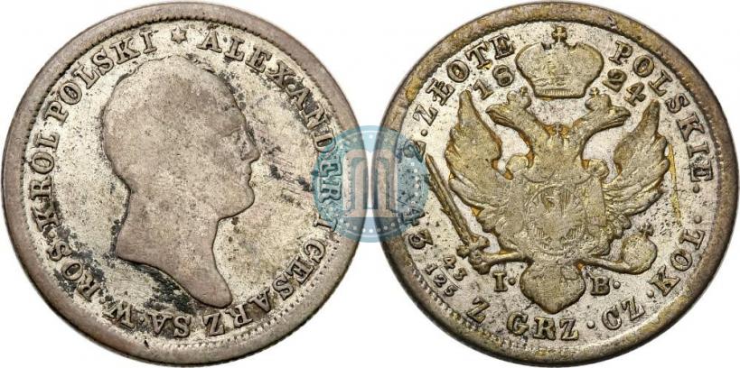 Фото 2 злотых 1824 года IB 