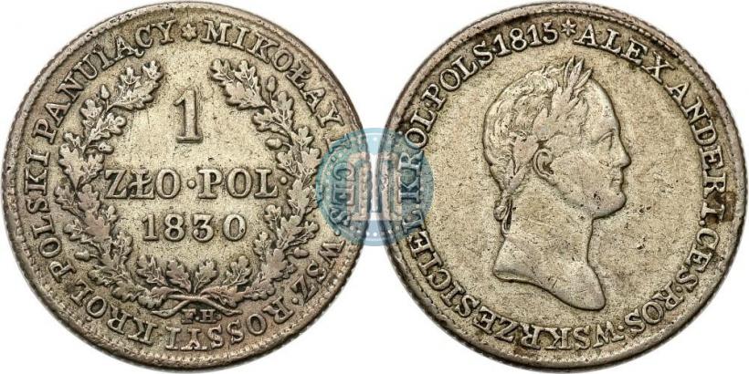 Picture 1 złoty 1830 year FH 