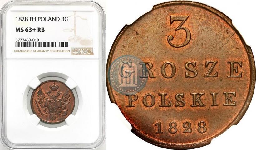 Picture 3 grosze 1828 year FH 