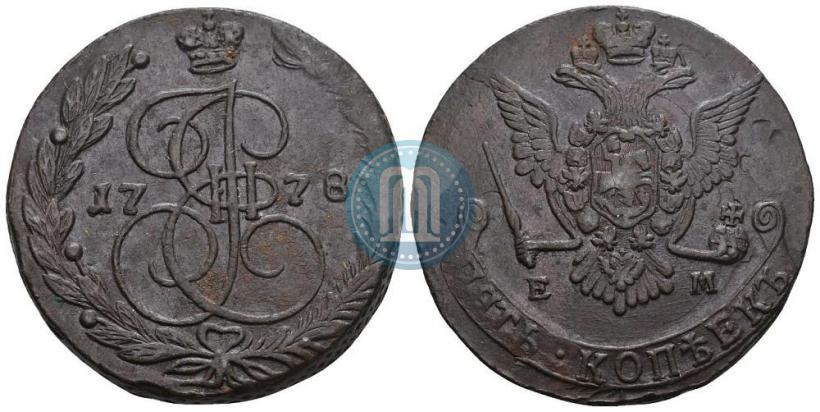 Picture 5 kopecks 1778 year ЕМ 