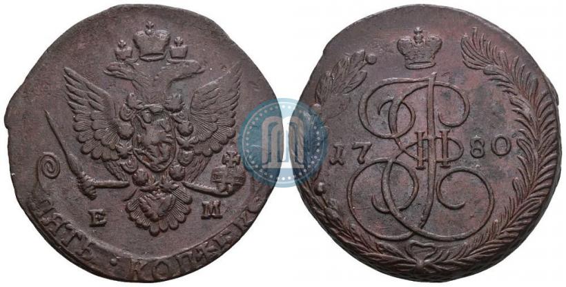 Picture 5 kopecks 1780 year ЕМ 