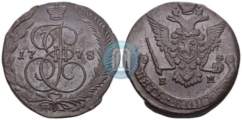 Picture 5 kopecks 1778 year ЕМ 