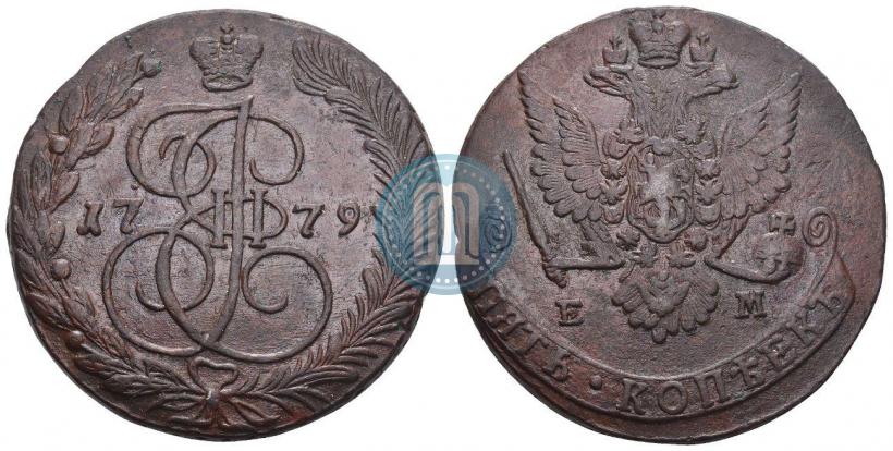 Picture 5 kopecks 1779 year ЕМ 