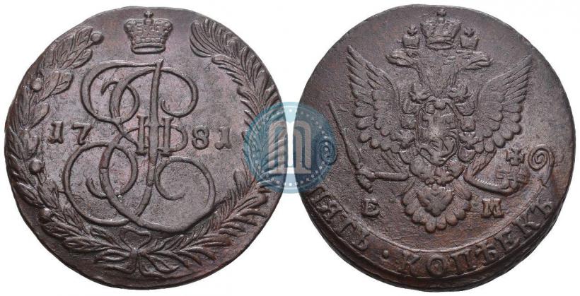 Picture 5 kopecks 1781 year ЕМ 
