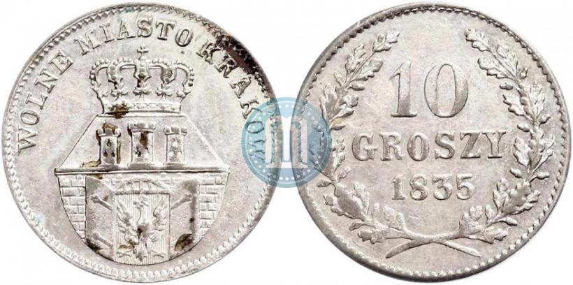 Picture 10 groszy 1835 year  "Free city of Kraków"