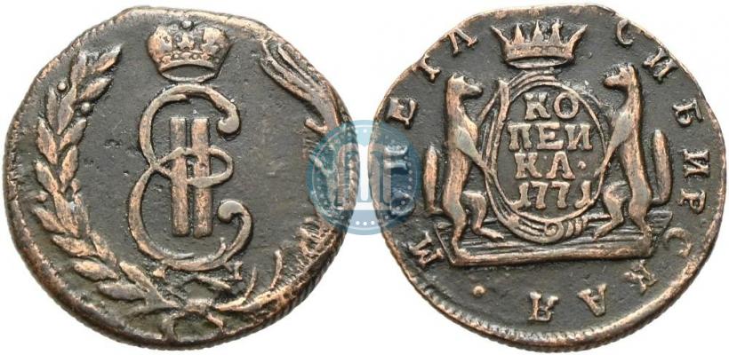 Фото 1 копейка 1771 года КМ 