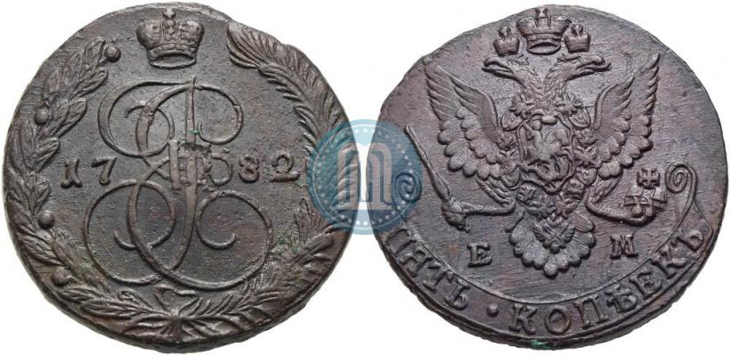 Picture 5 kopecks 1782 year ЕМ 