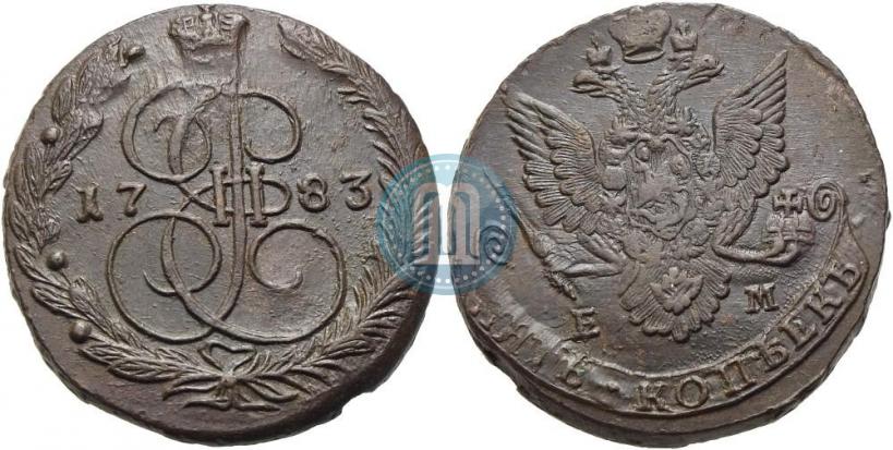 Picture 5 kopecks 1783 year ЕМ 