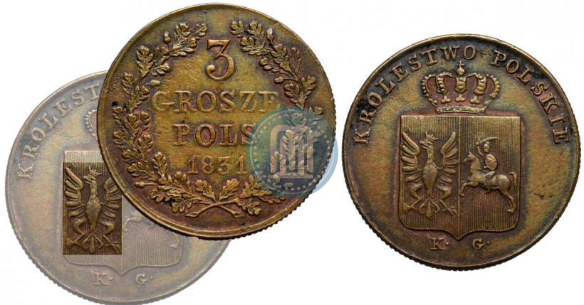 Picture 3 grosze 1831 year KG "Polish uprising"