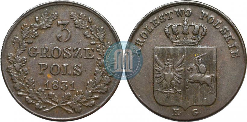Picture 3 grosze 1831 year KG "Polish uprising"
