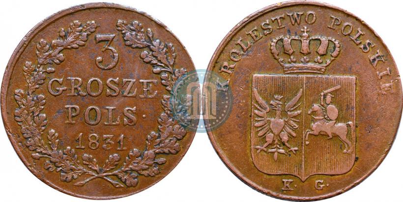 Picture 3 grosze 1831 year KG "Polish uprising"