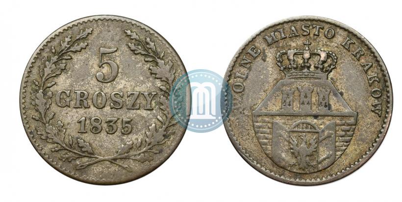 Picture 5 groszy 1835 year  "Free city of Kraków"