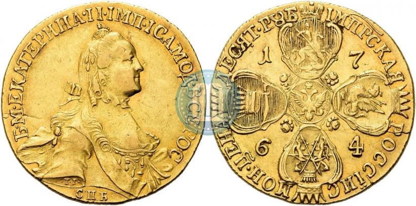 Picture 10 roubles 1764 year СПБ 