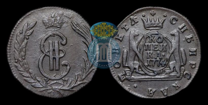 Фото 1 копейка 1774 года КМ 