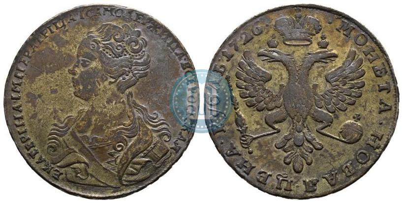 Picture 1 rouble 1726 year  "Moscow type, portrait turned to the left"