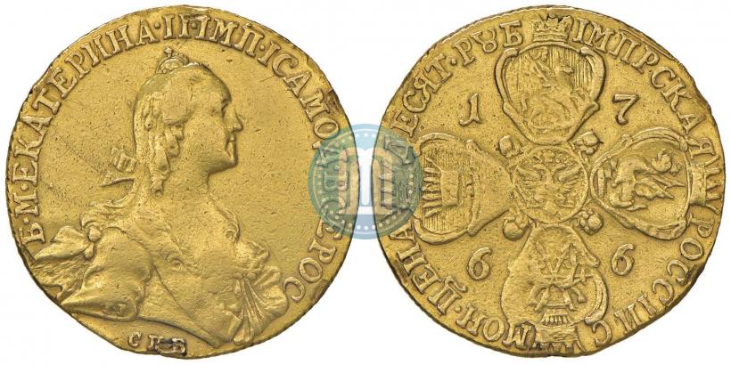 Picture 10 roubles 1766 year СПБ 