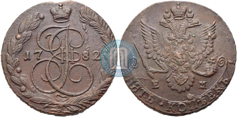 Picture 5 kopecks 1782 year ЕМ 